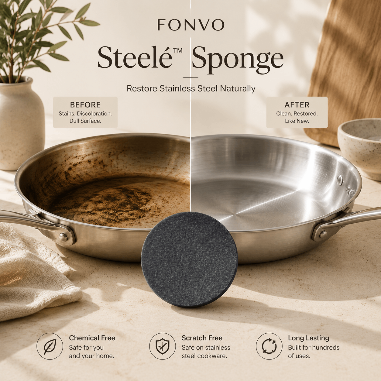FONVO Sponge | Stainless Steel Cleaner