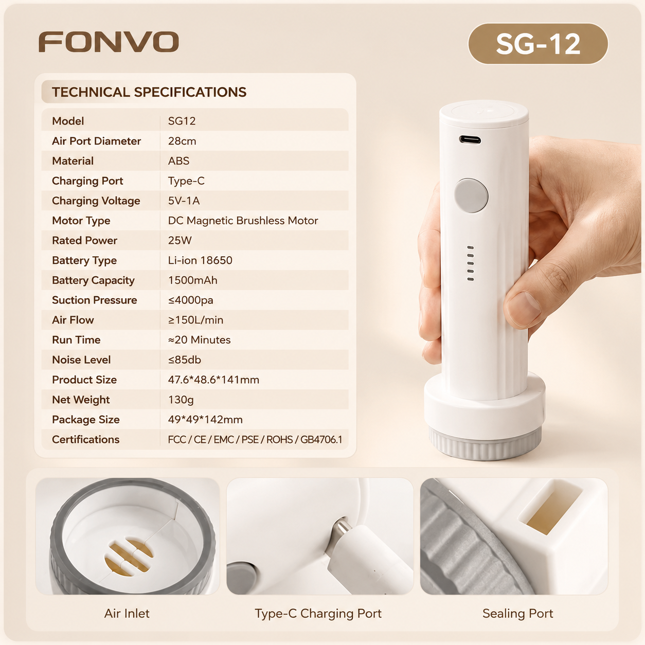 FONVO Travel Vacuum Storage Bags Set