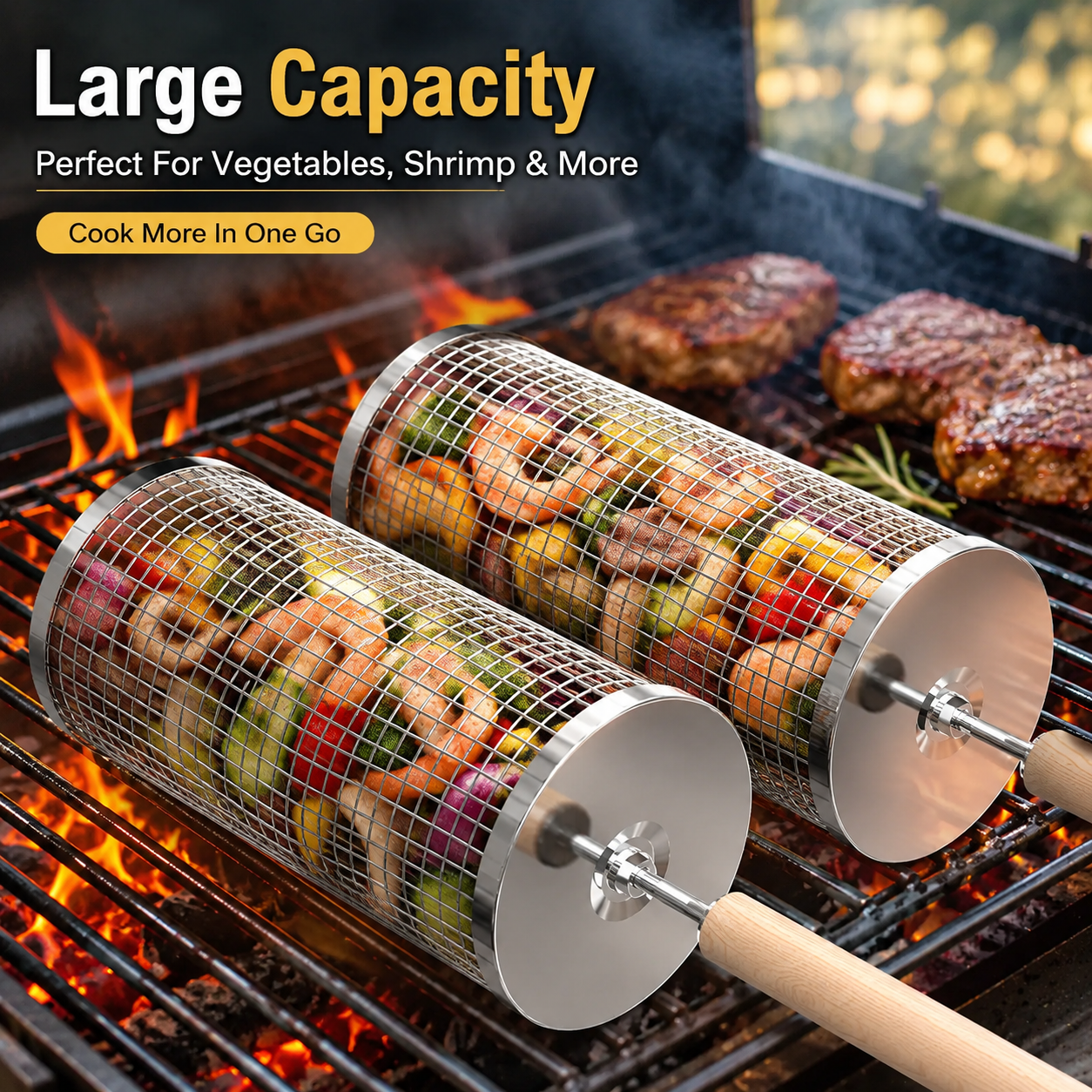 FONVO Spin Grill Basket Kit
