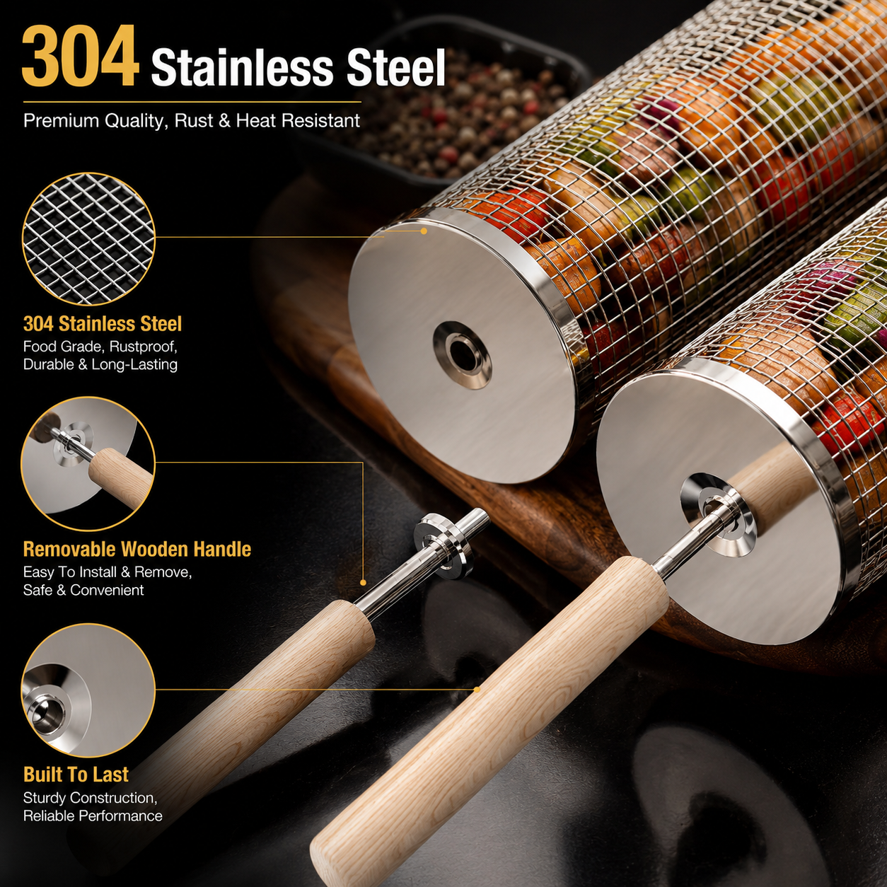 FONVO Spin Grill Basket Kit