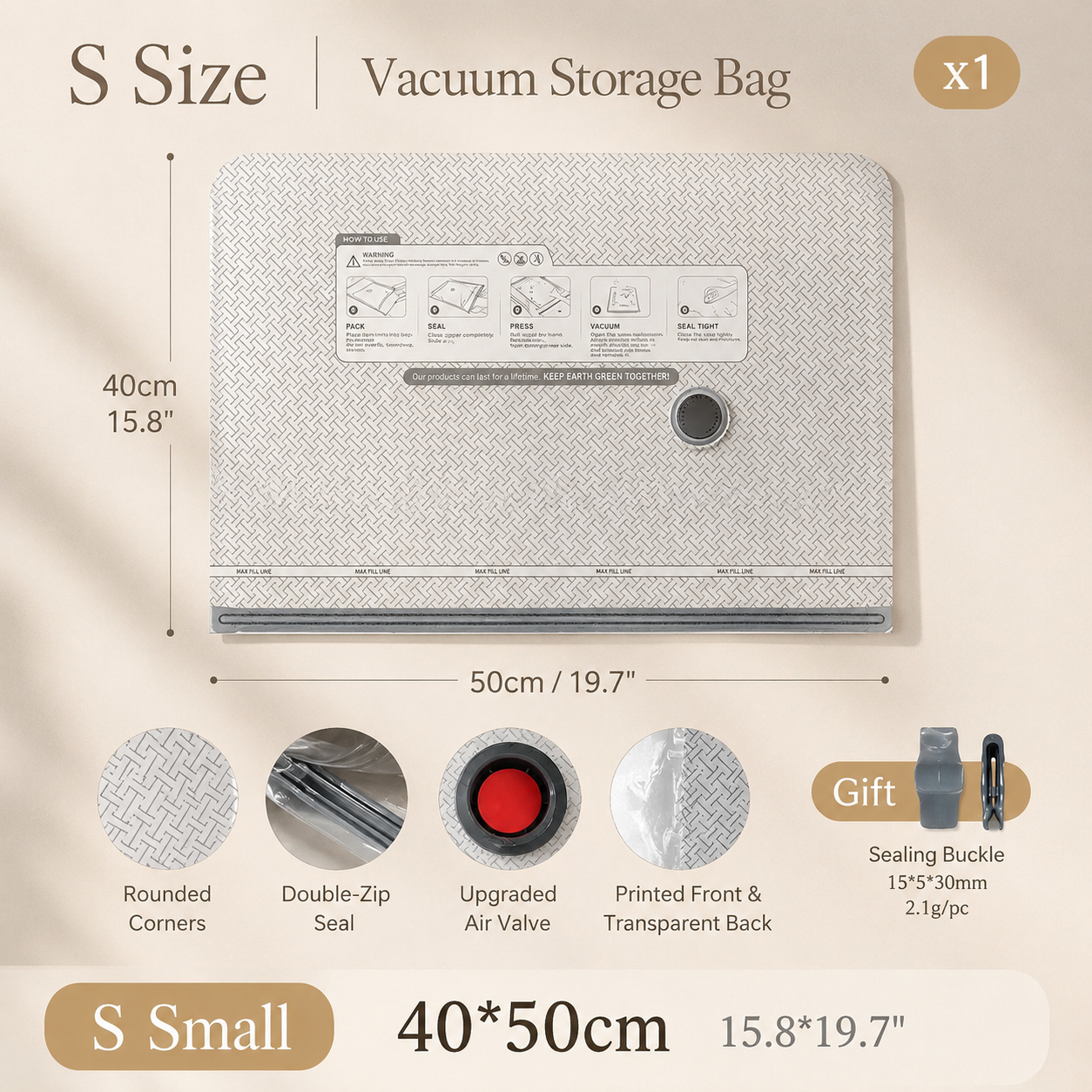 FONVO Travel Vacuum Storage Bags Set