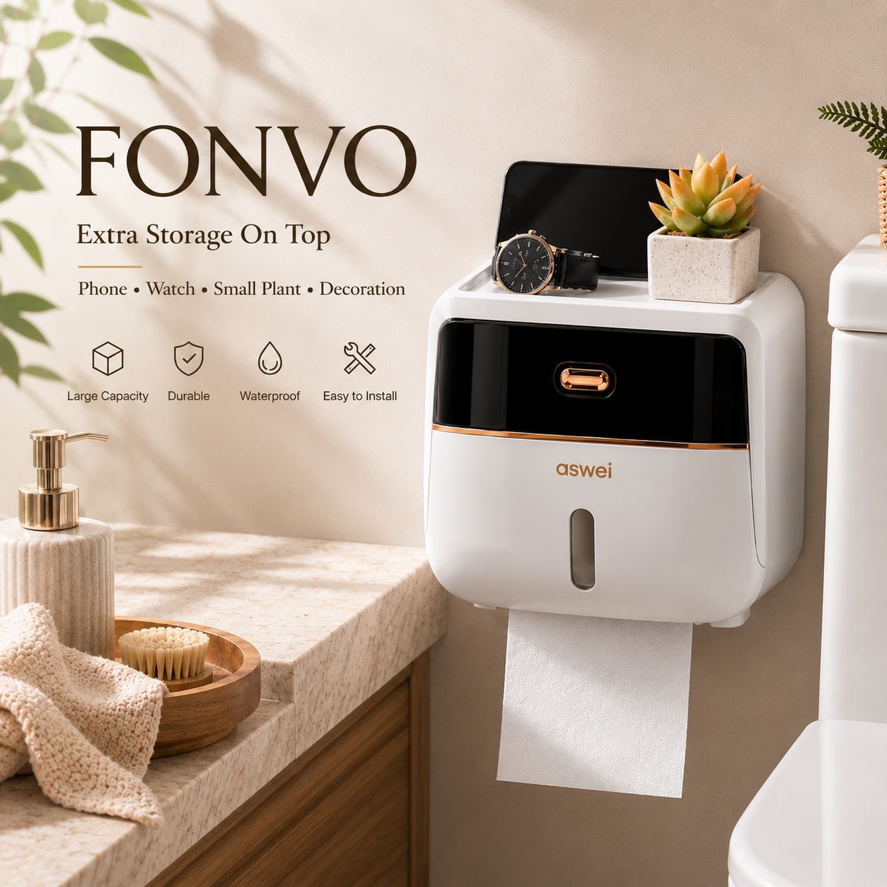 FONVO Bathroom Tissue Holder