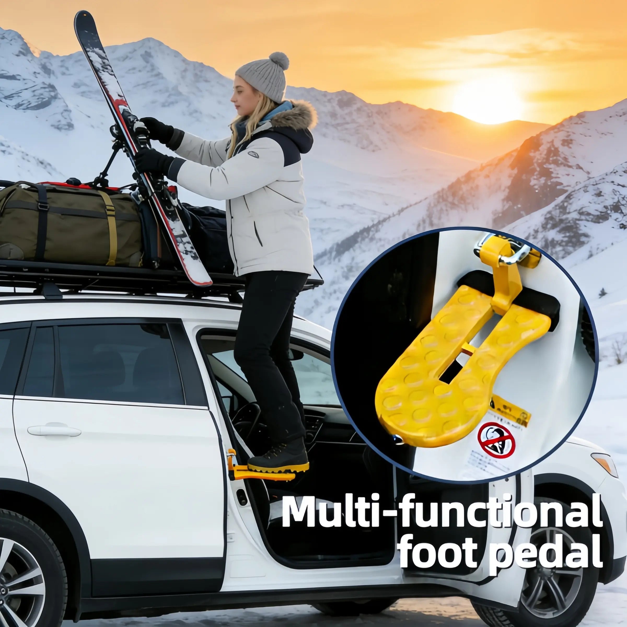 Fonvo stainless steel foot pedal. Multi-functional pedal for trash can, sink, or kitchen accessory. Hands-free operation for easy use